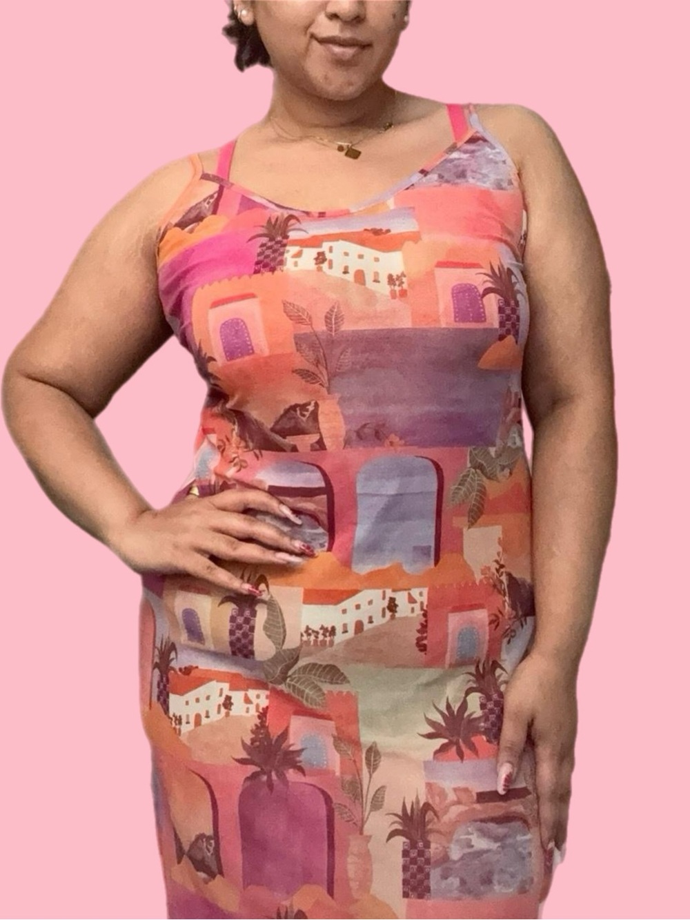 peppermayo dreams of the desert maxi dress - sunset building